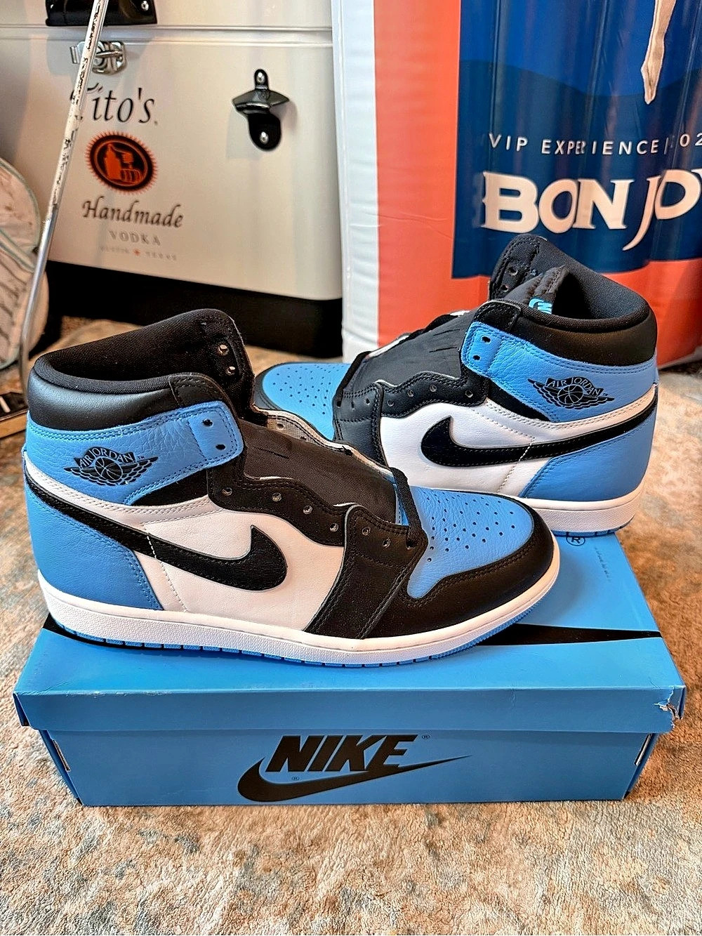 Nike Air Jordan 1 Retro High OG High Top Sneakers Blue & Black US 10.5 Like New